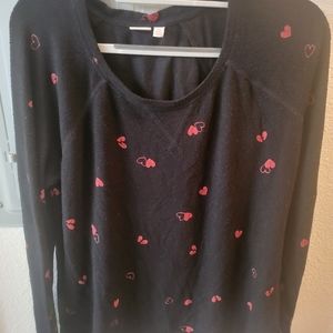 Make & Model Long Sleeve Sweater Women's Size Medium Black/Red